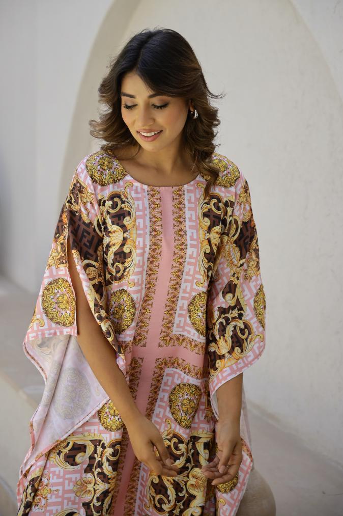 Stylish Women’s Satin Printed Kaftan for Effortless Elegance