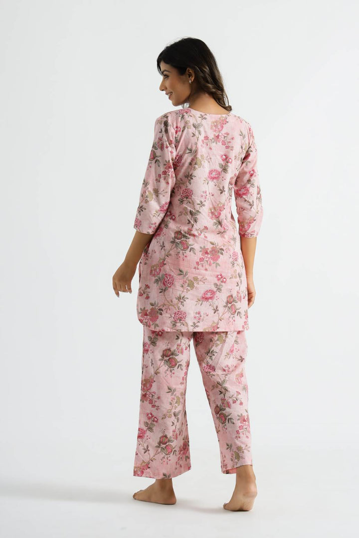 Pink Flower Women's Co-ord Set