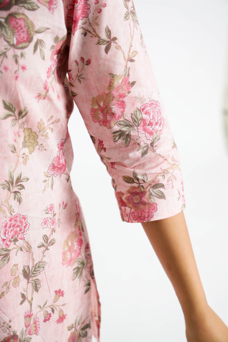 Pink Flower Women's Co-ord Set