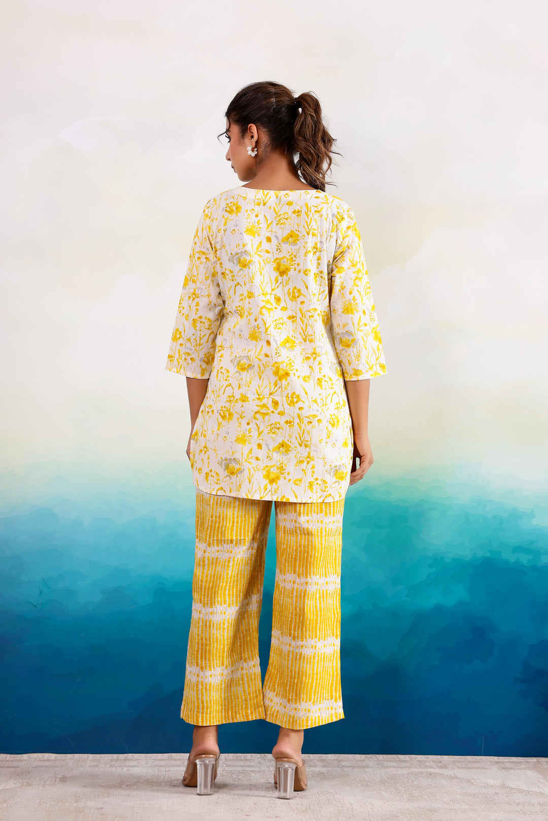 Yellow Beauty Dual Cotton Printed Co-ord Set