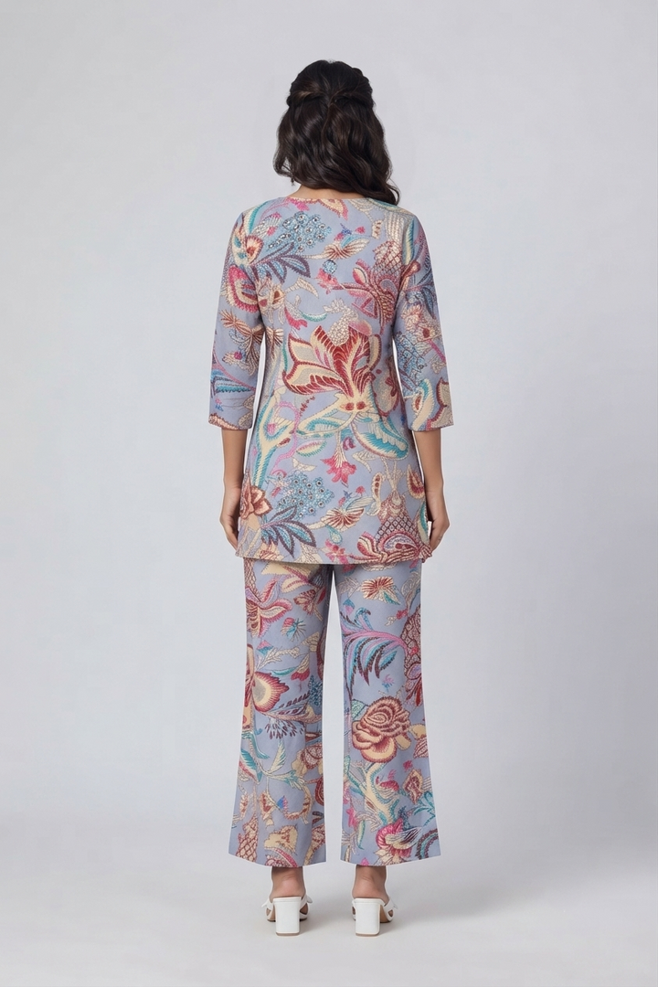 Pastel Floral Co-ord Set - Stylish and Comfortable Cotton Wear