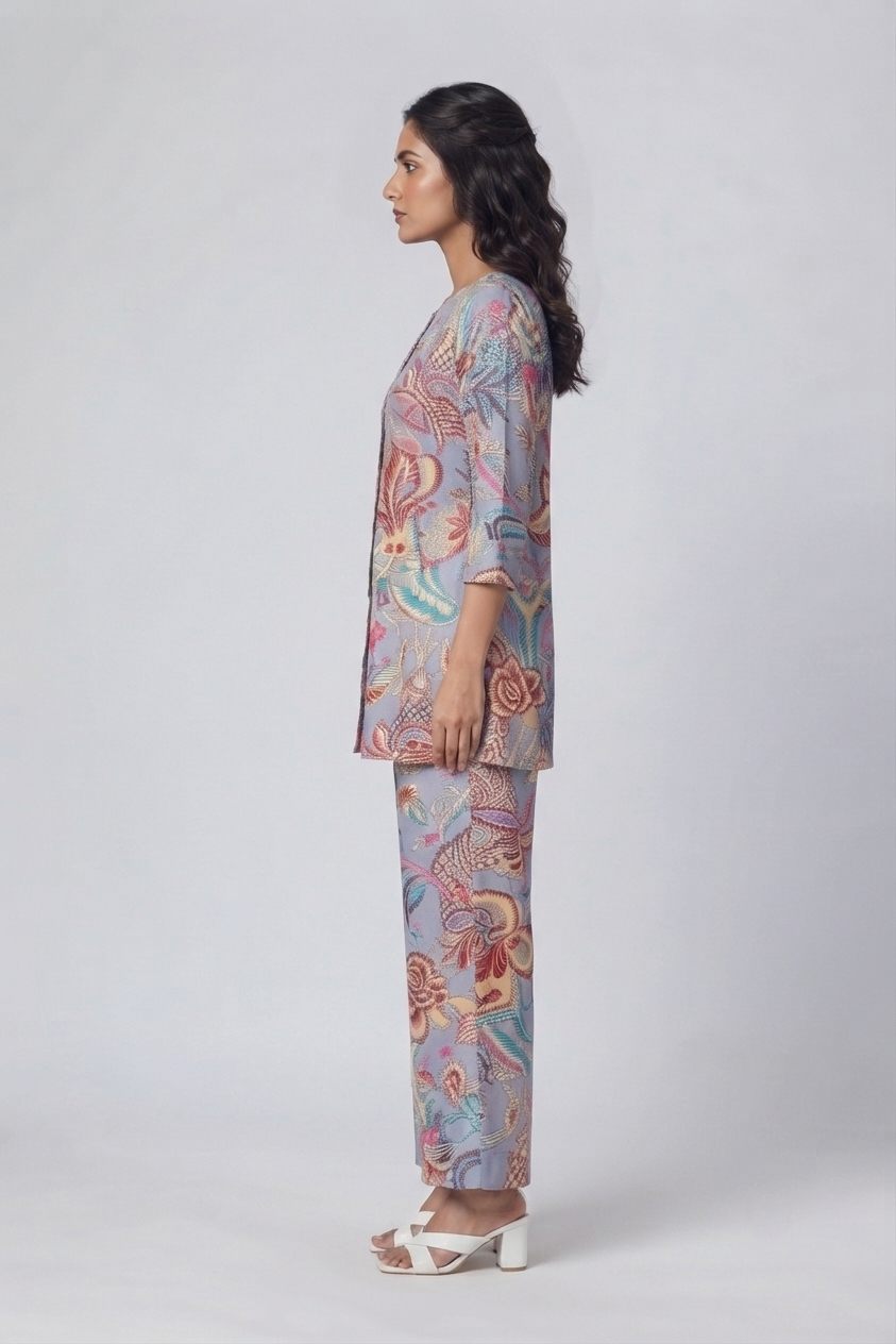 Pastel Floral Co-ord Set - Stylish and Comfortable Cotton Wear