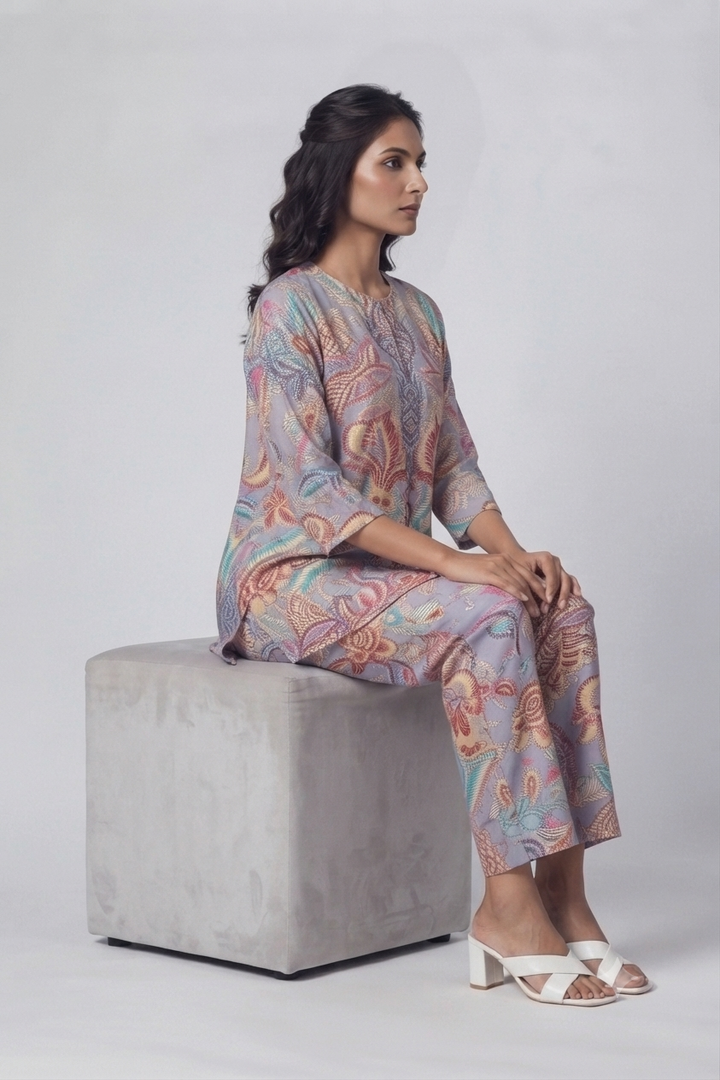 Pastel Floral Co-ord Set - Stylish and Comfortable Cotton Wear