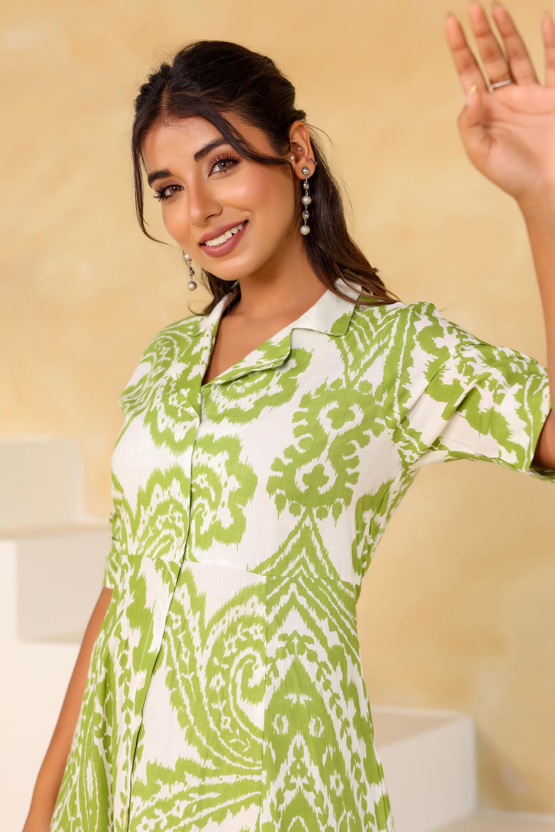 Cotton Printed Dress | A-Line Dress | Shop stylish women's clothing online at Label Flavia |