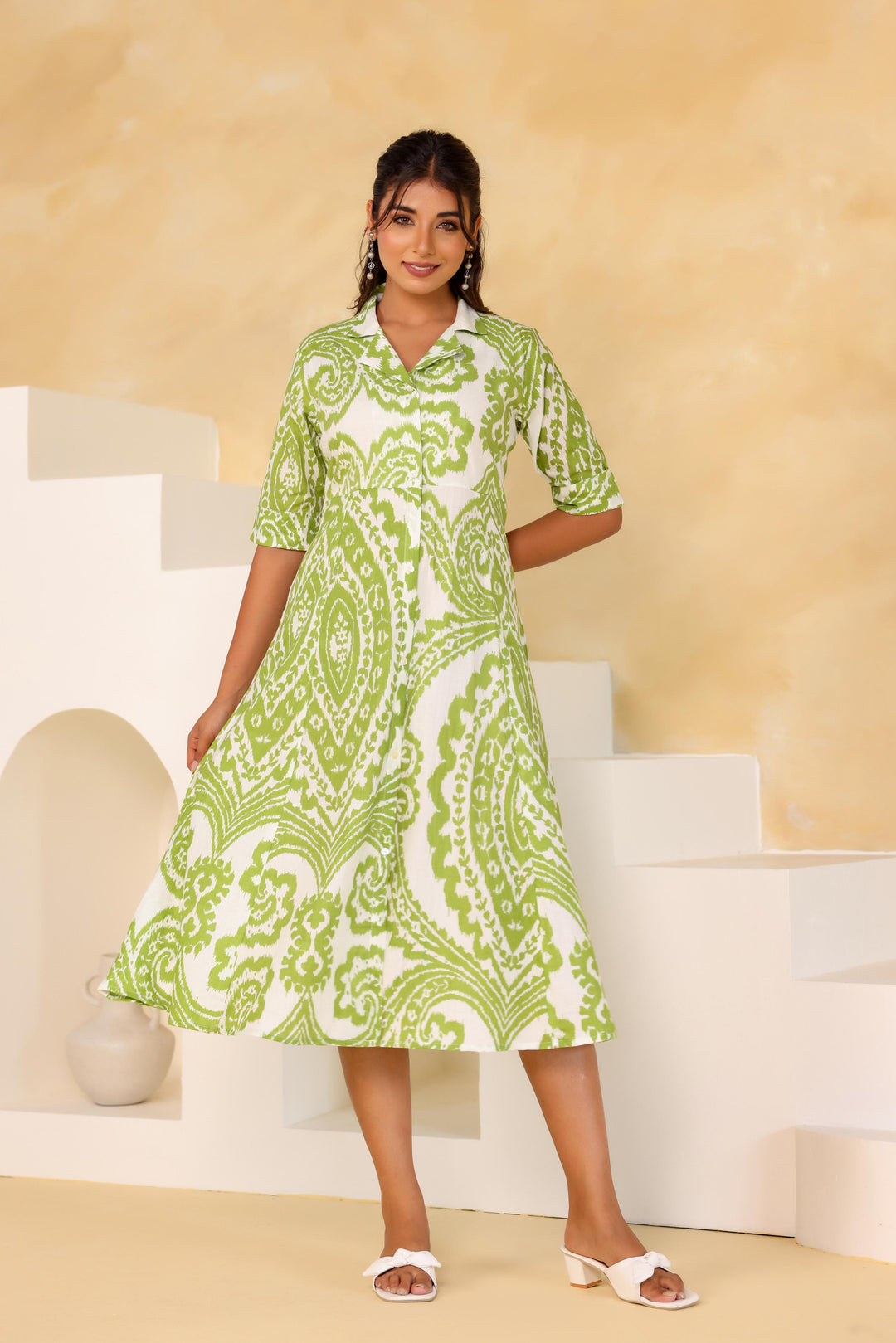 Cotton Printed Dress | A-Line Dress | Shop stylish women's clothing online at Label Flavia |