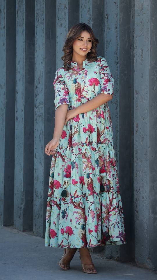 Floral Print Maxi Dress with Vibrant Botanical Patterns | Maxi Dress | Shop stylish women's clothing online at Label Flavia |