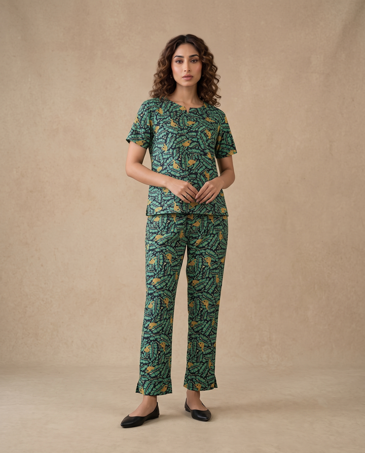 Stylish Cotton Printed Co-ord Set for Indian Women – Casual Elegance