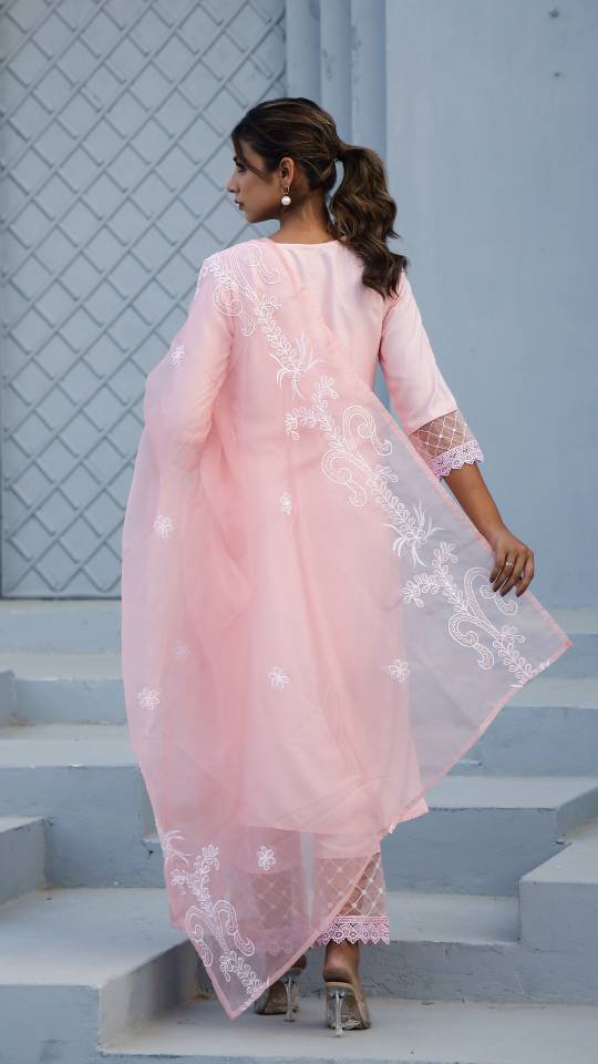 Elegant Rayon Dobby Kurta Set with Boaring Work & Embroidered Dupatta