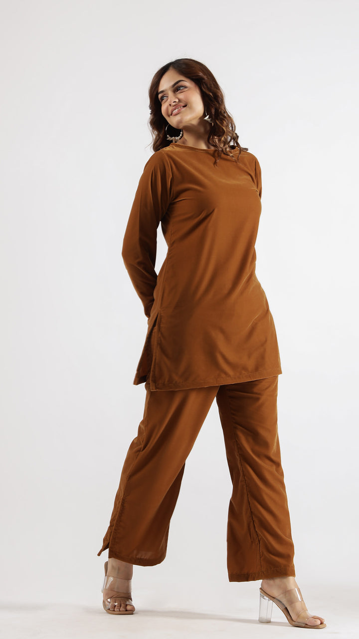 Elegant Mustard Velvet Lounge Wear Set – Luxe Comfort for Everyday