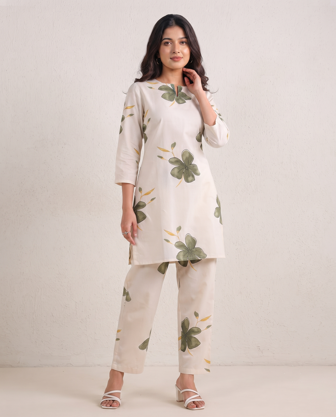Graceful Floral Co-ord Set – A Symphony of Elegance & Comfort