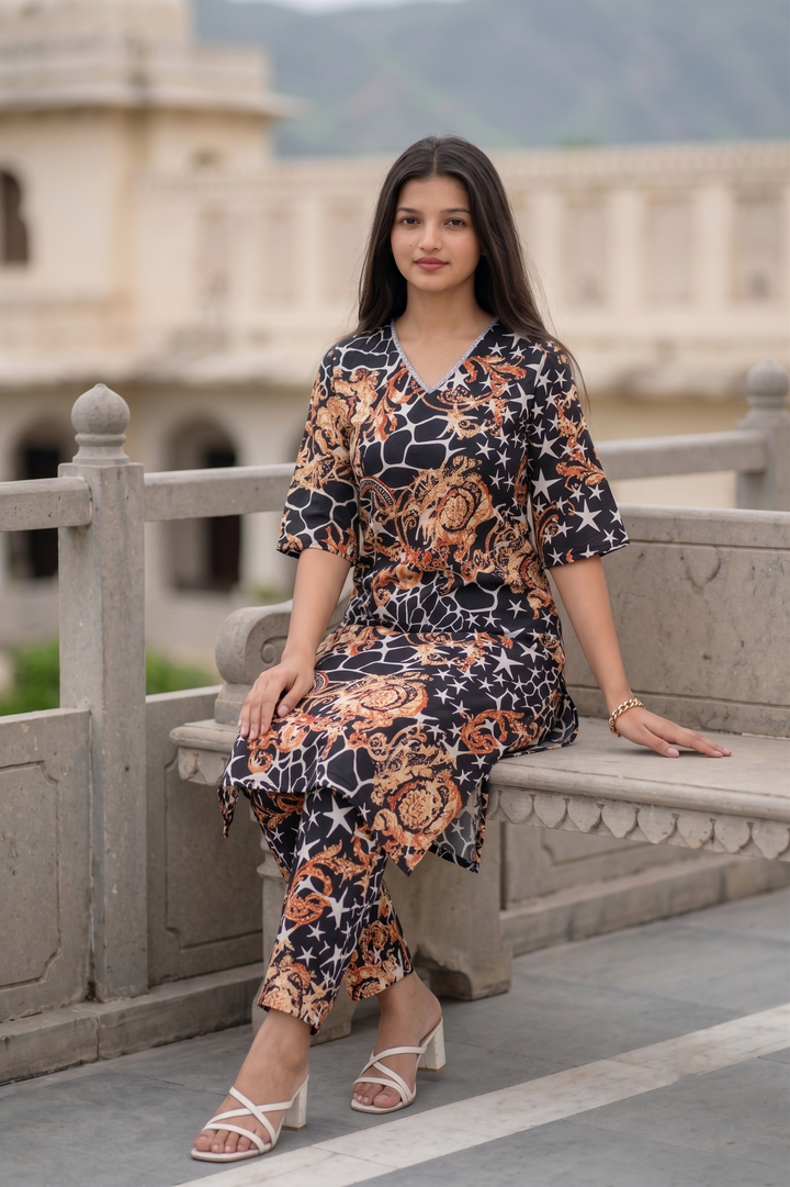 Luxe Ornate Print Co-ord Set – Unparalleled Elegance in Every Detail