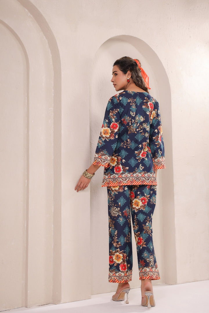 Midnight Elegance – Luxe Floral Co-ord Set