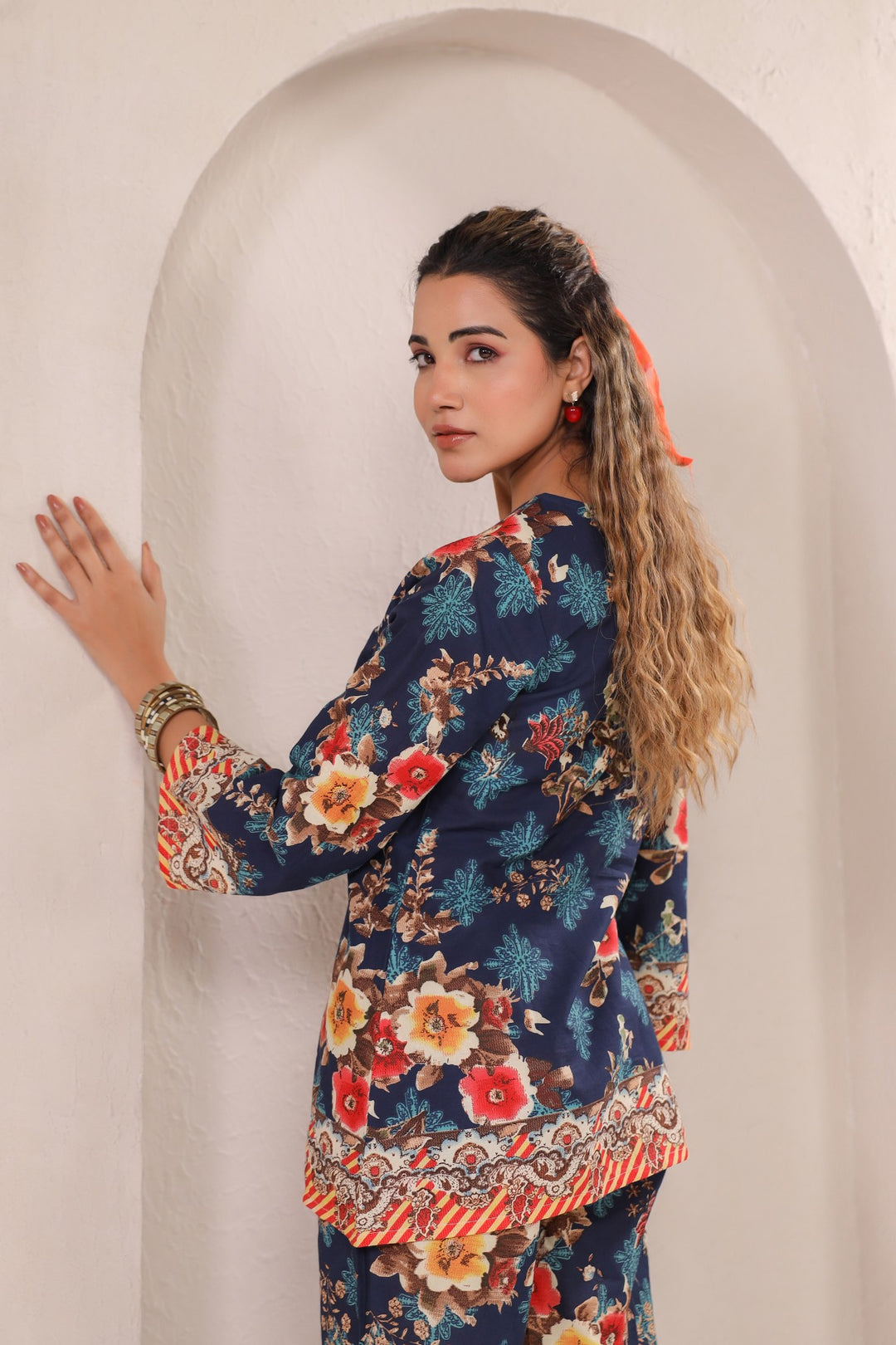 Midnight Elegance – Luxe Floral Co-ord Set