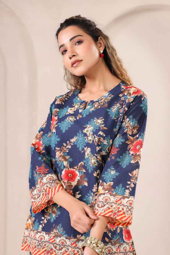 Midnight Elegance – Luxe Floral Co-ord Set