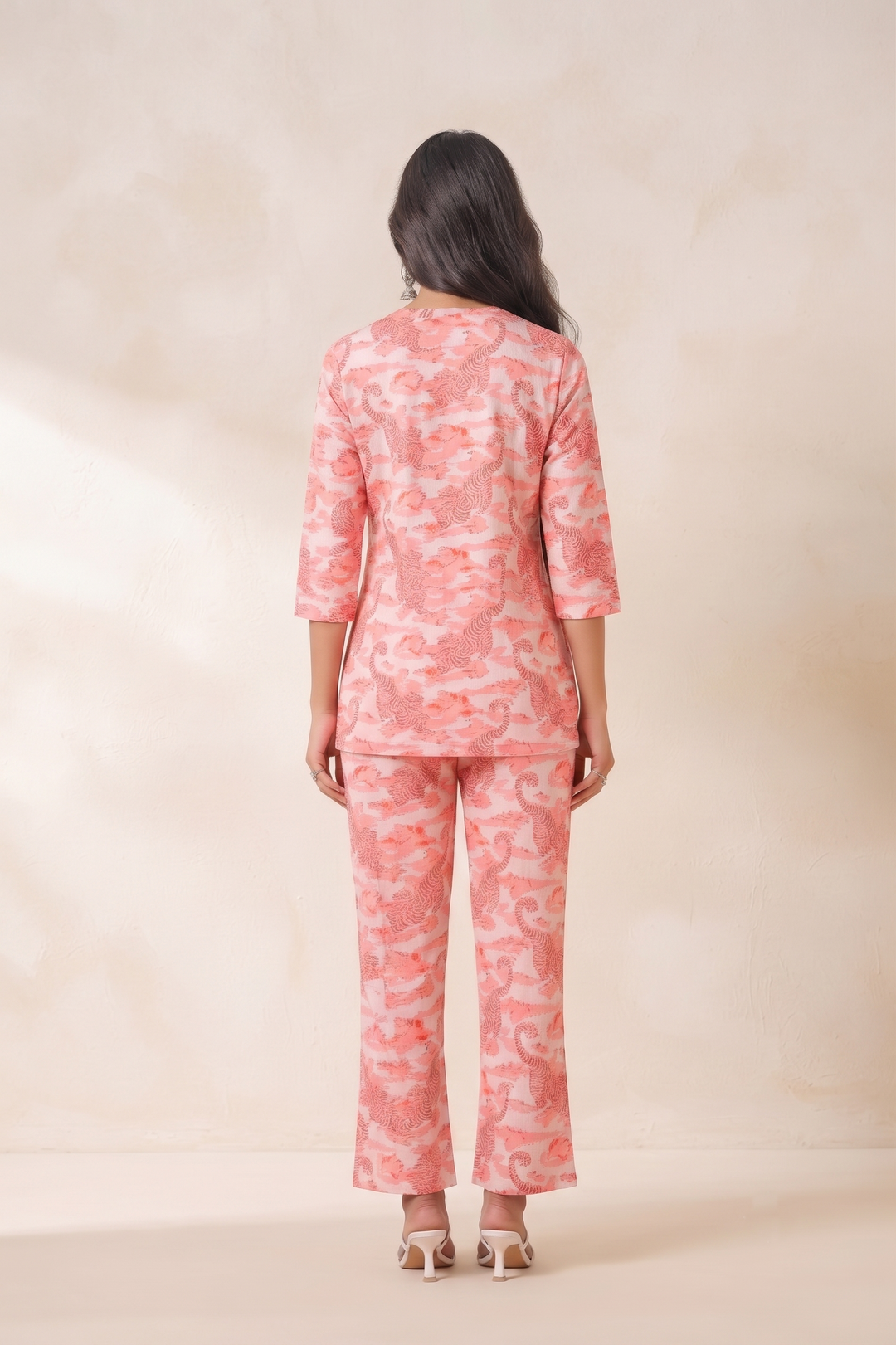 Blush Mirage – Elegant Handcrafted Print Co-ord Set