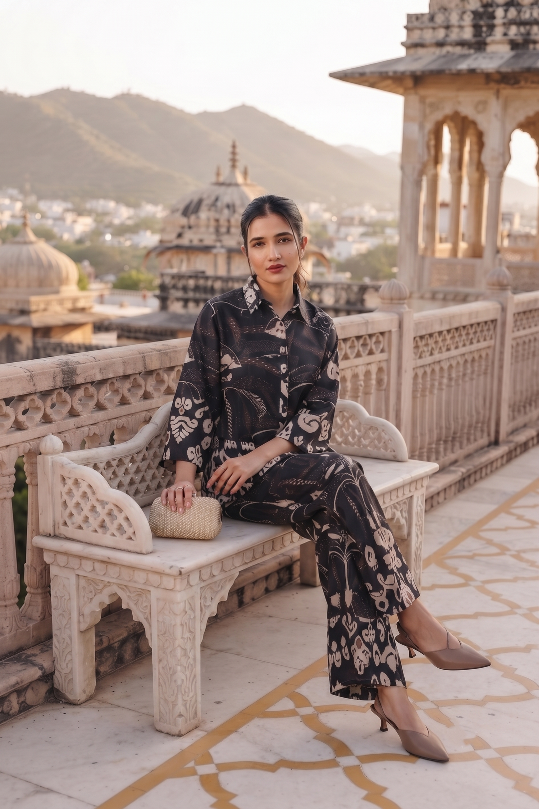 Midnight Muse – Black Abstract Print Co-Ord Set