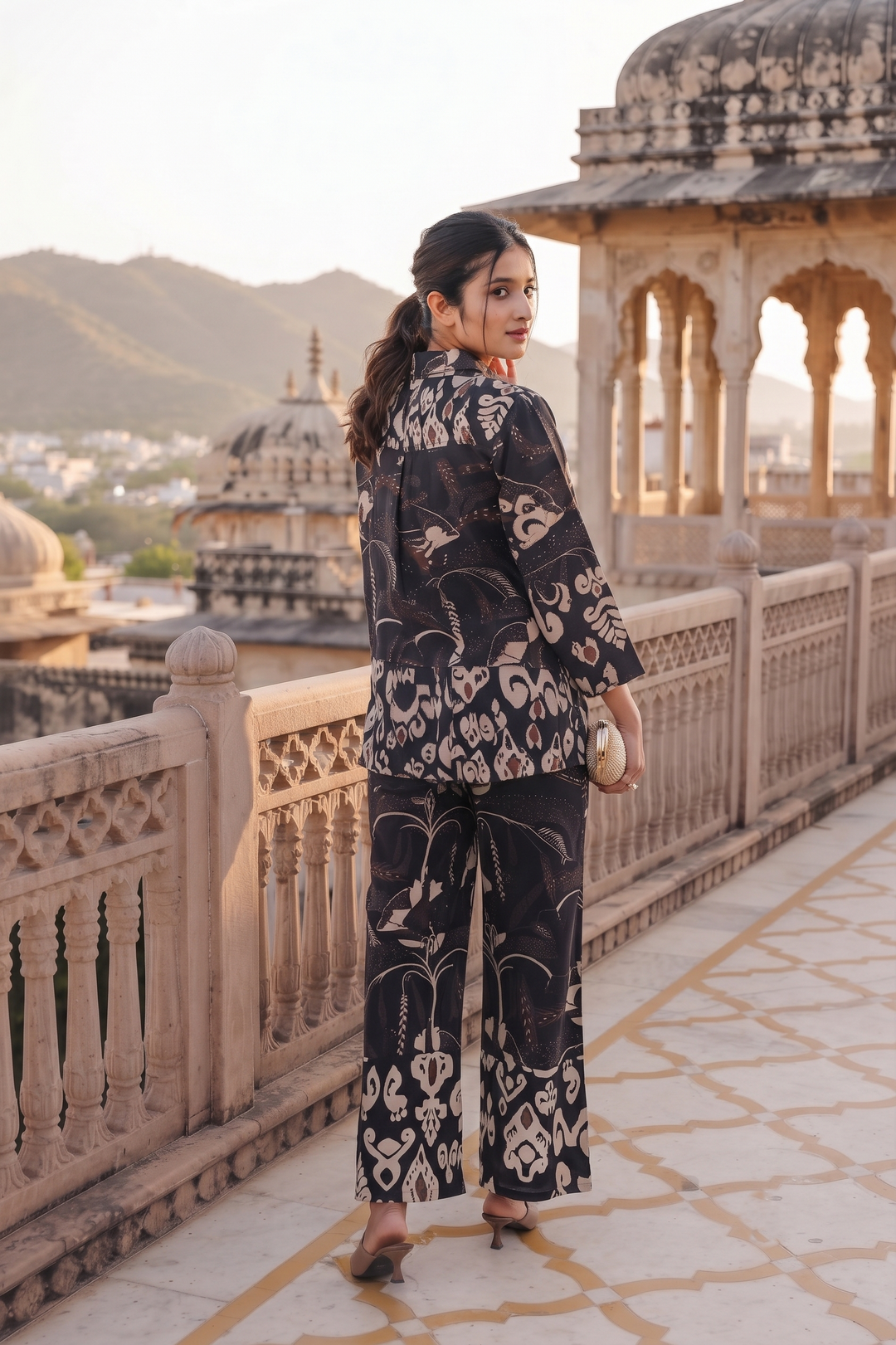 Midnight Muse – Black Abstract Print Co-Ord Set