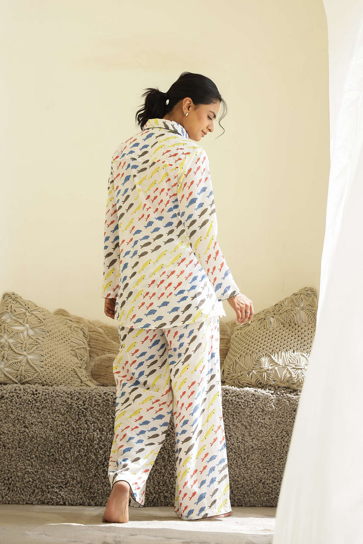 Playful Print Cotton Night Suit