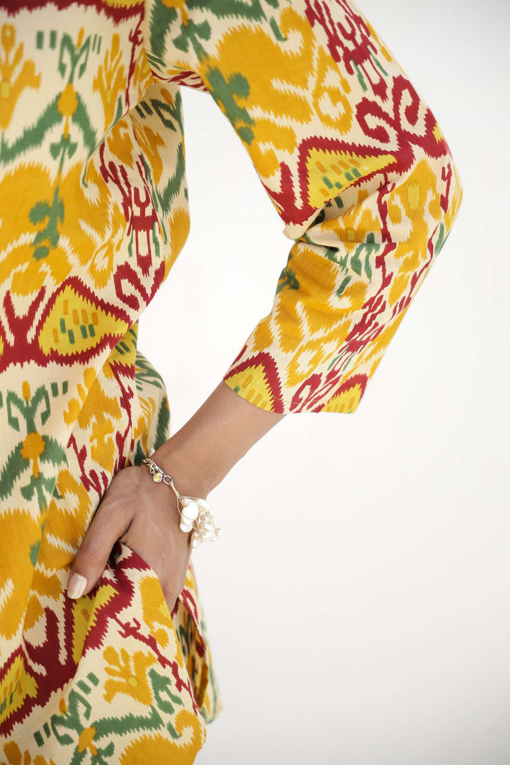 Sunburst Ikat Print Cotton Co-Ord Set