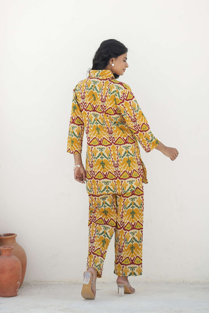 Sunburst Ikat Print Cotton Co-Ord Set