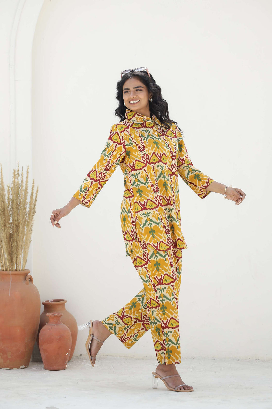 Sunburst Ikat Print Cotton Co-Ord Set