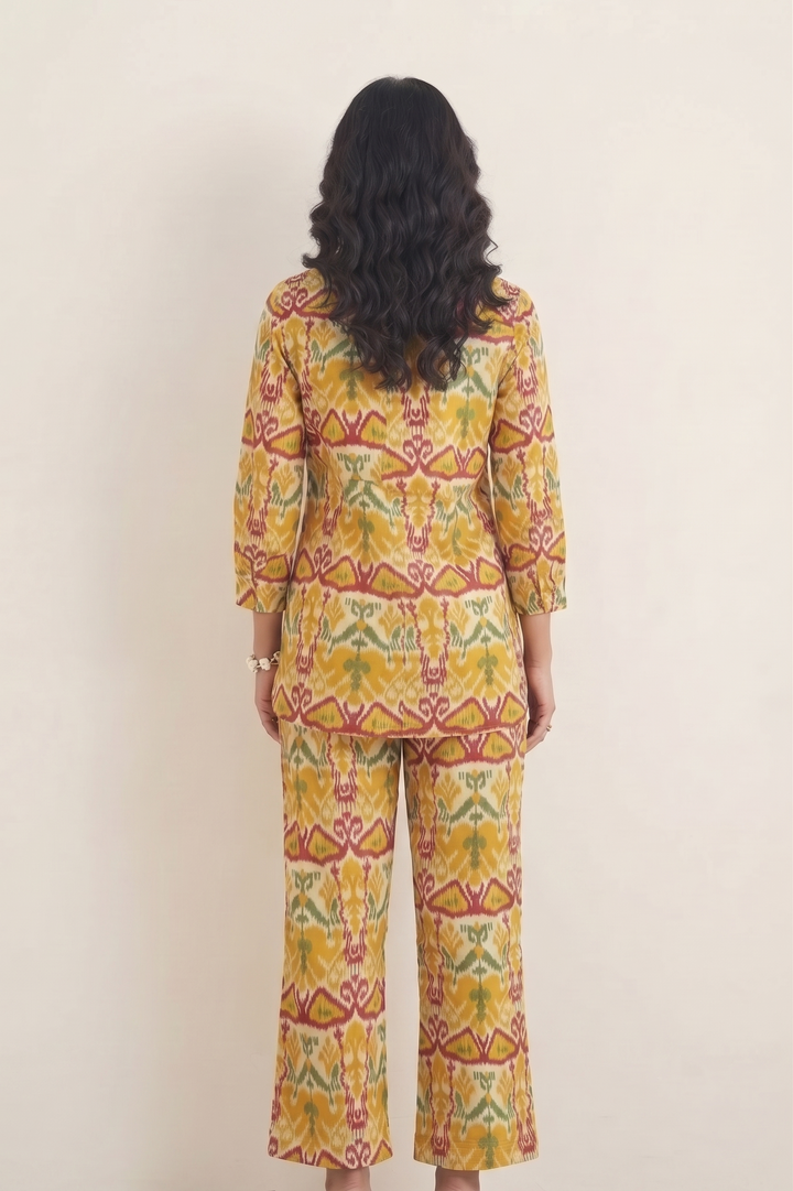 Sunburst Ikat Print Cotton Co-Ord Set