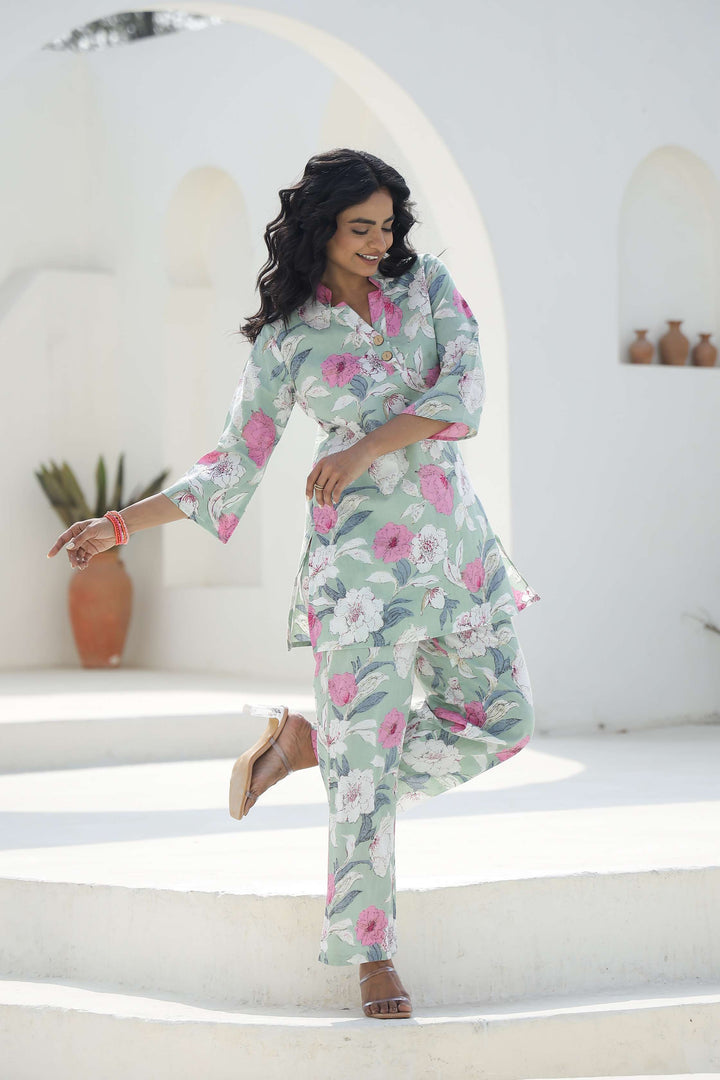 Elegant Floral Print Co-Ord Set