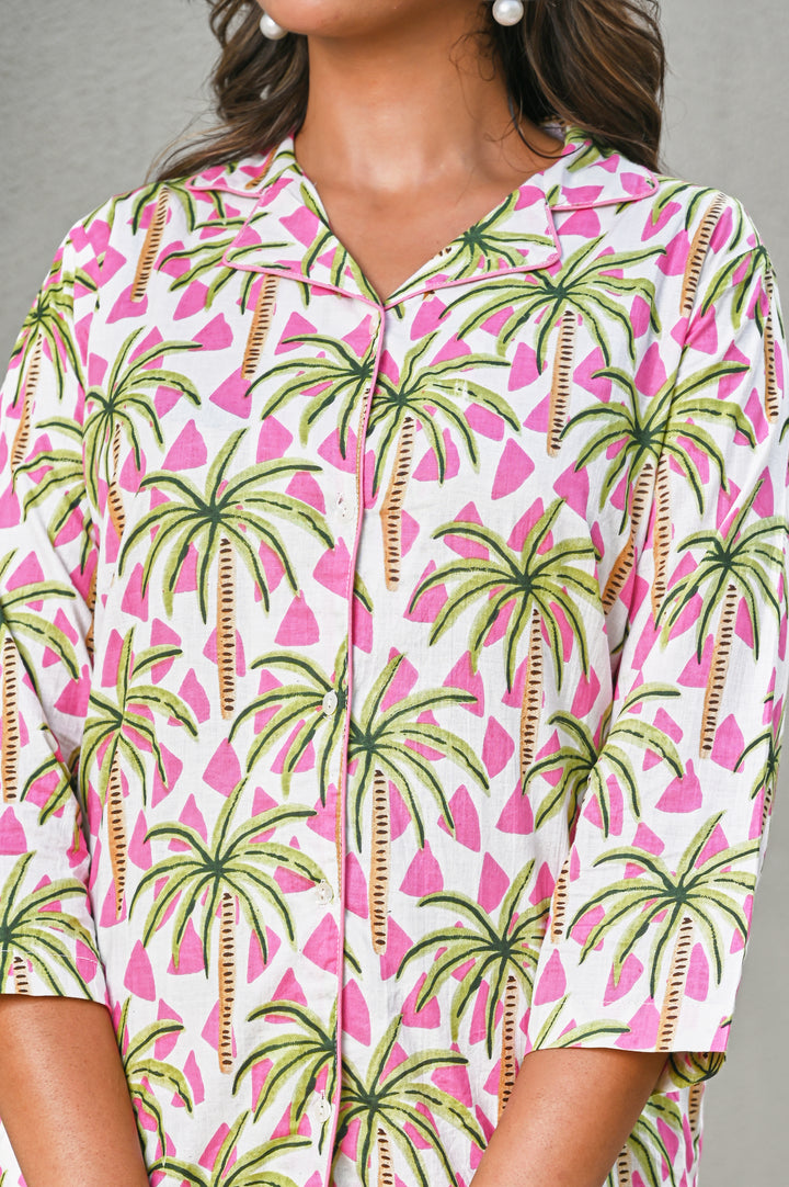 Women’s Palm Tree & Watermelon Print Co-ord Set
