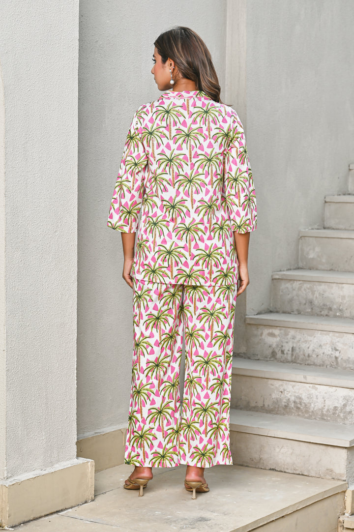Women’s Palm Tree & Watermelon Print Co-ord Set