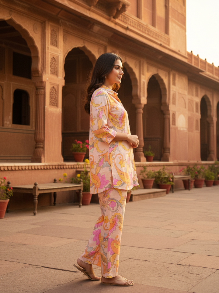 Heirloom Block Print Co-ord | Handcrafted Cotton Top & Bottoms