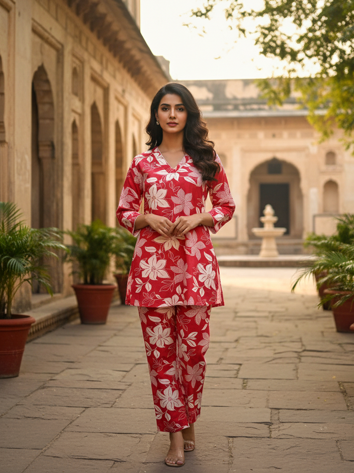Signature Patterned Rayon Co-ord | Classic Comfort