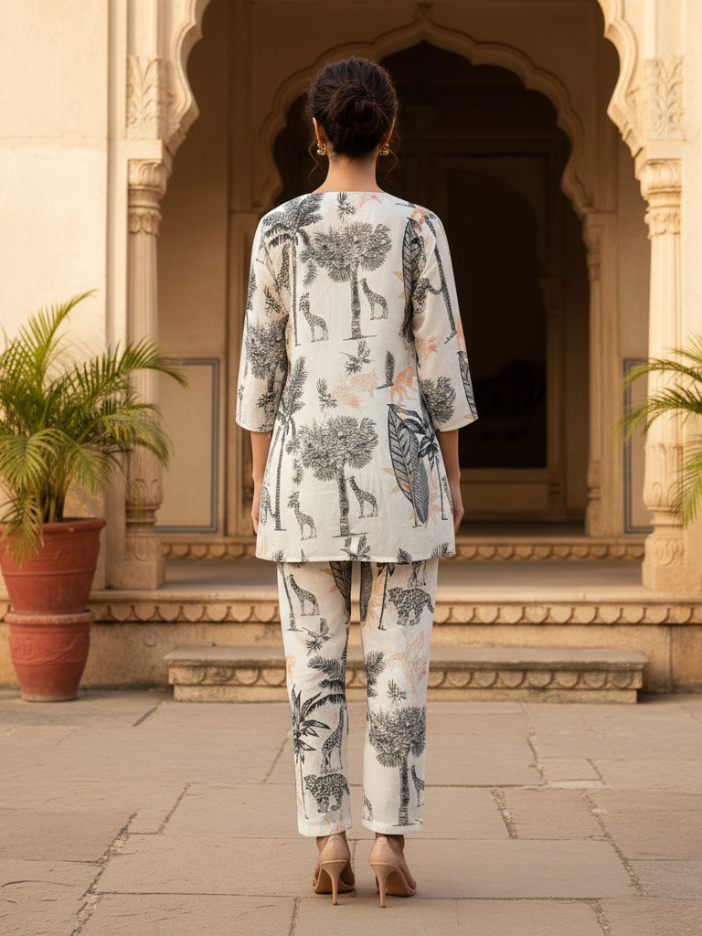 Elegant Abstract Print Cord Set | Contemporary Style