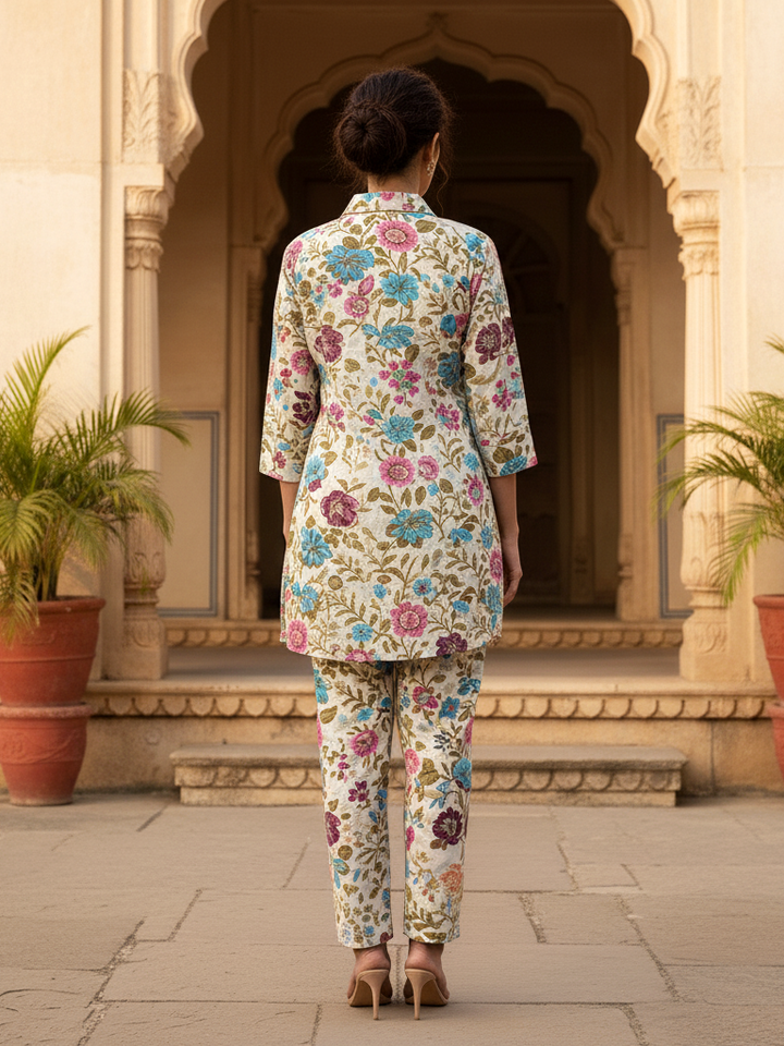 Tropical Print Tunic & Trousers | Resort Wear Set
