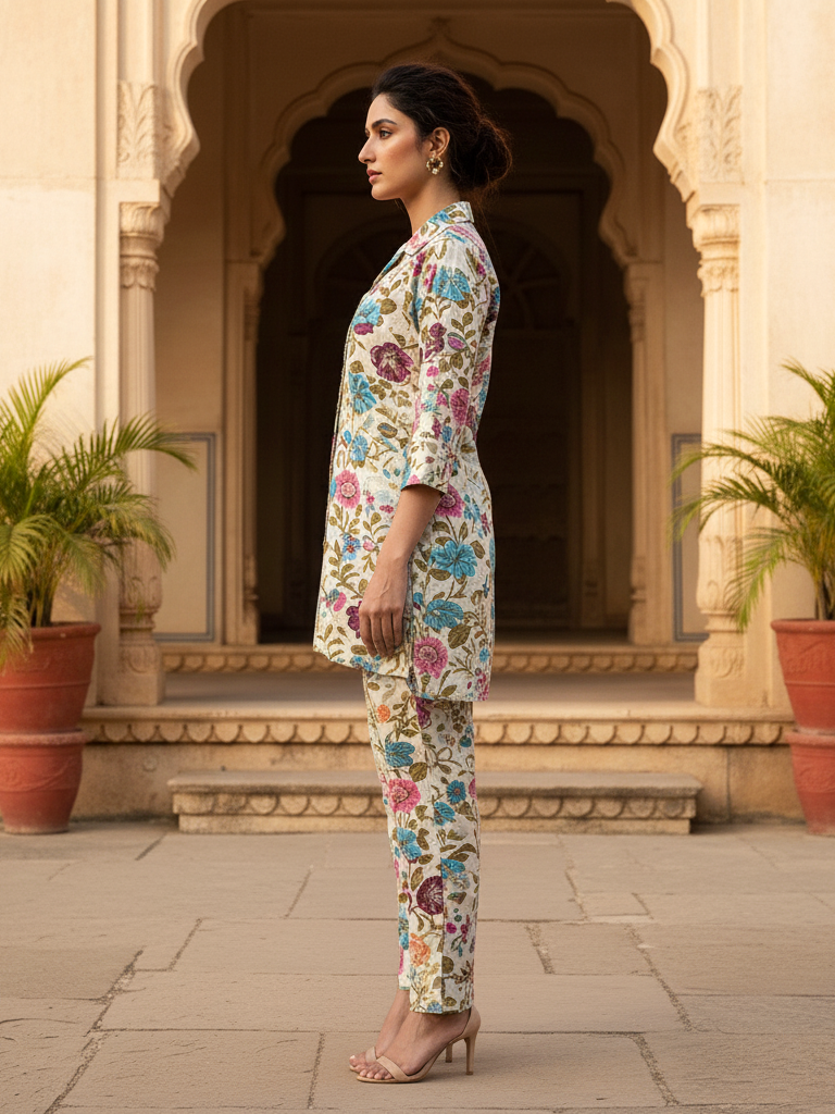 Tropical Print Tunic & Trousers | Resort Wear Set