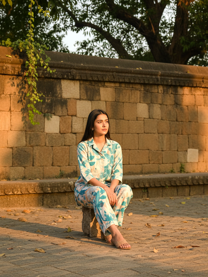 Chic Printed Co-ord Set | Designer Lounge Ensemble