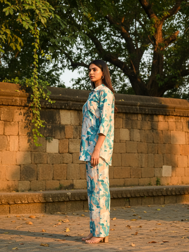 Chic Printed Co-ord Set | Designer Lounge Ensemble