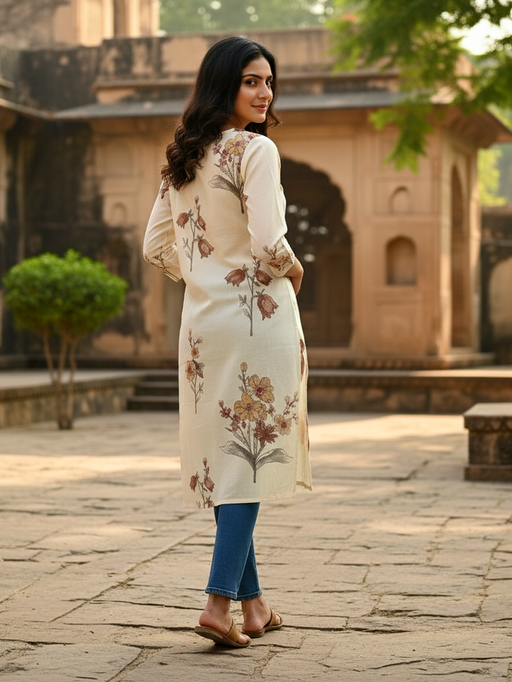 Contemporary Printed Cotton Straight Kurta