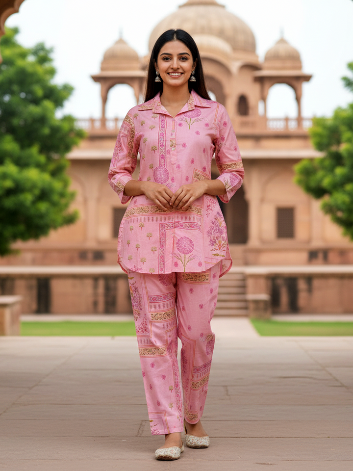 Pink Printed Resort Co-ord Set