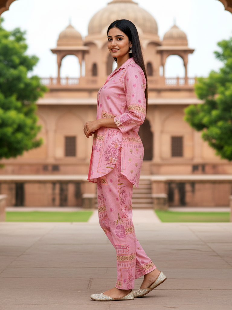 Pink Printed Resort Co-ord Set