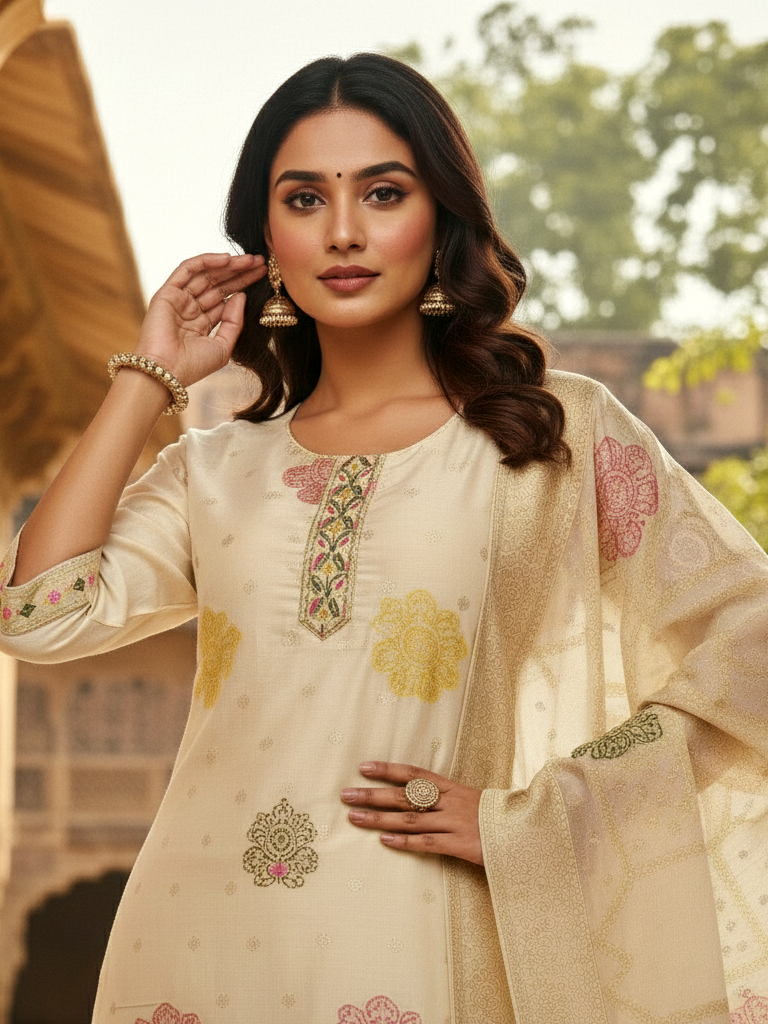 Grand Heritage Embroidered Dupatta Set – Heavy Range Collection