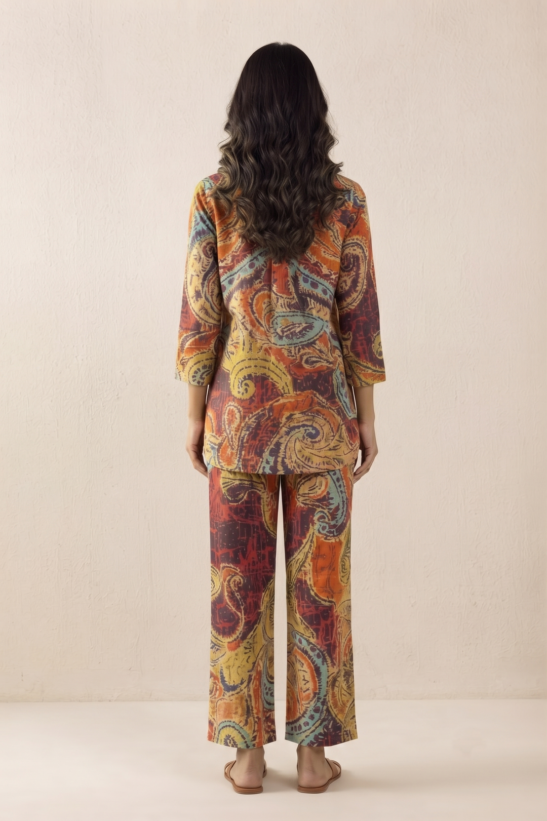 Rust Abstract Cotton Coord Set