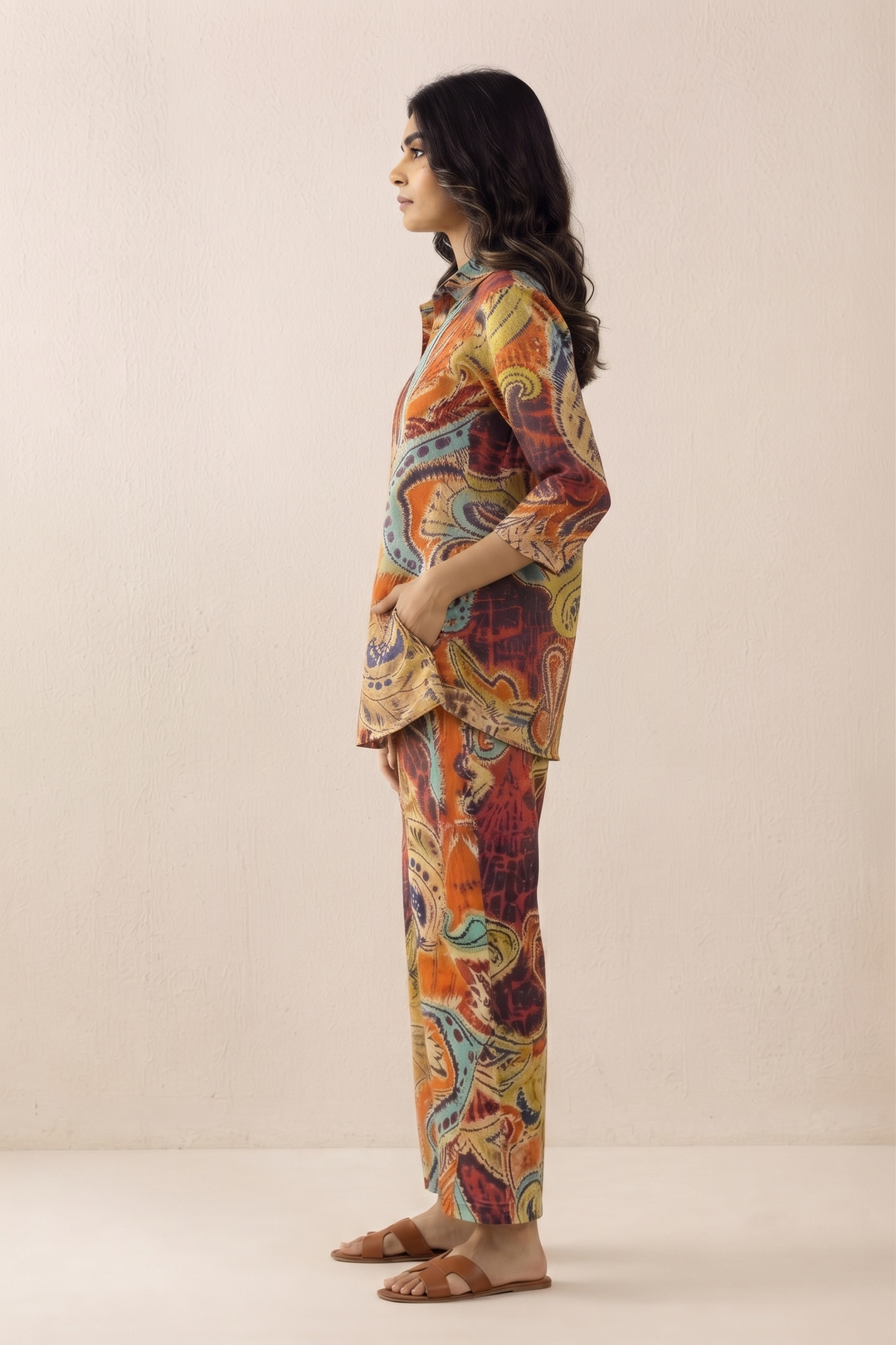 Rust Abstract Cotton Coord Set