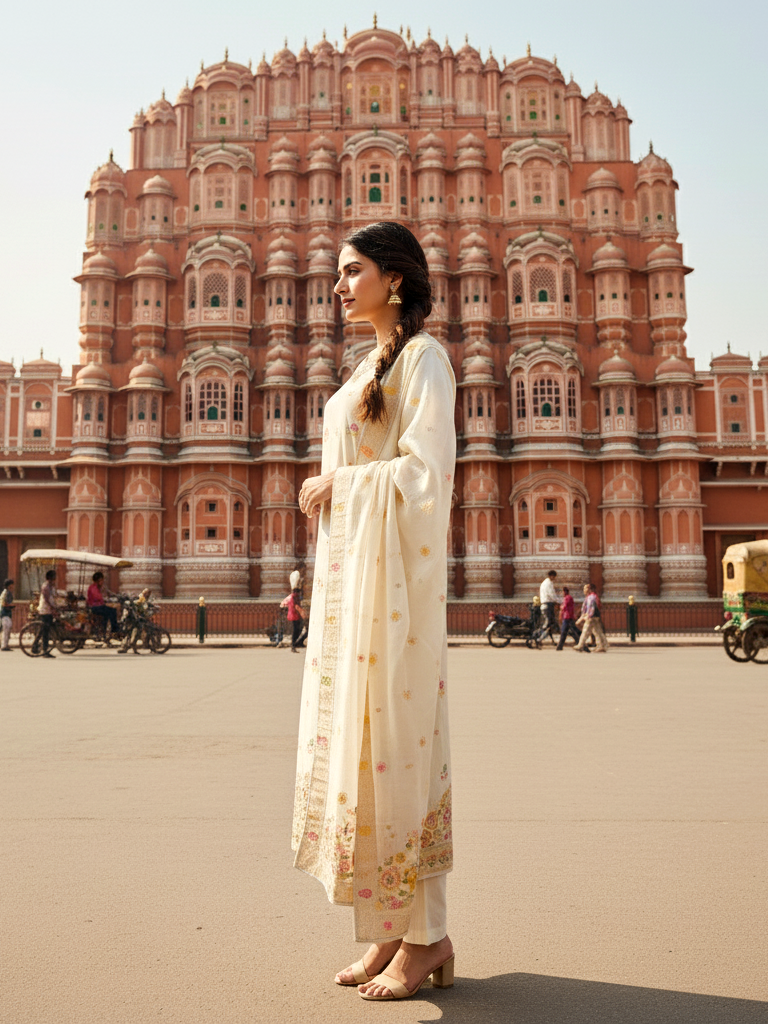 Luxury Dupatta Set with Heavy Zari Embroidery