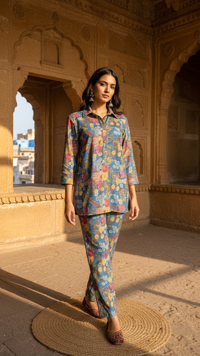 Elegant Pashmina Woolen Co-ord Set for Indian Women – Cozy Winter Style