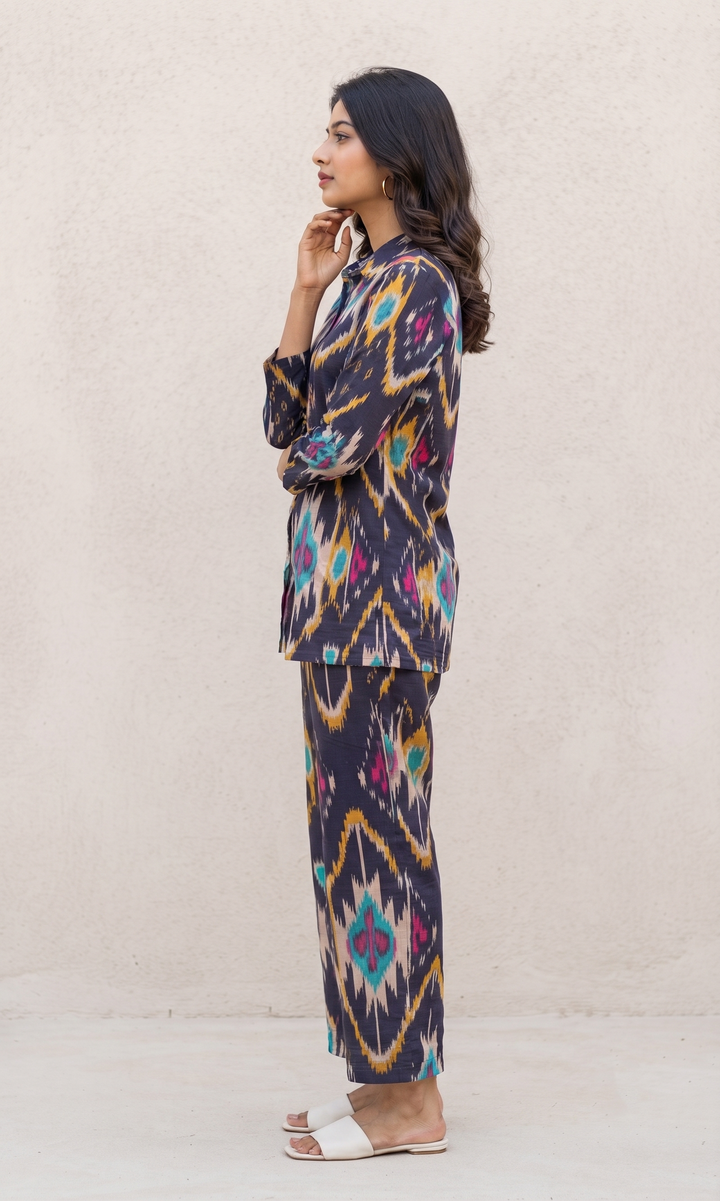 Black Ikhat Multicolor Coord set