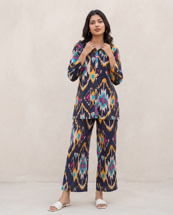 Black Ikhat Multicolor Coord set