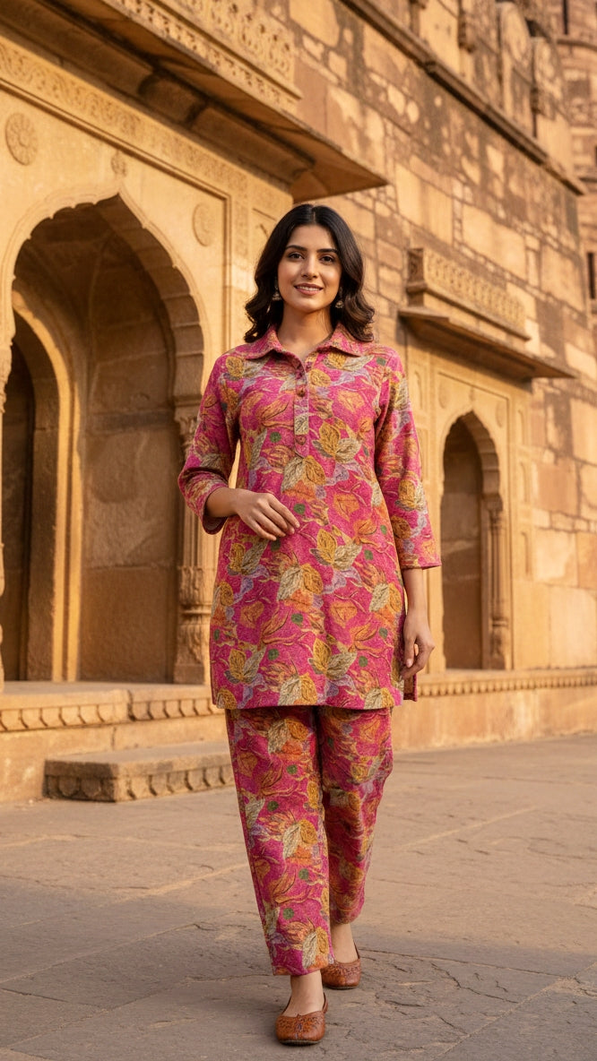 Elegant Pashmina Woolen Co-ord Set for Indian Women – Cozy Winter Style