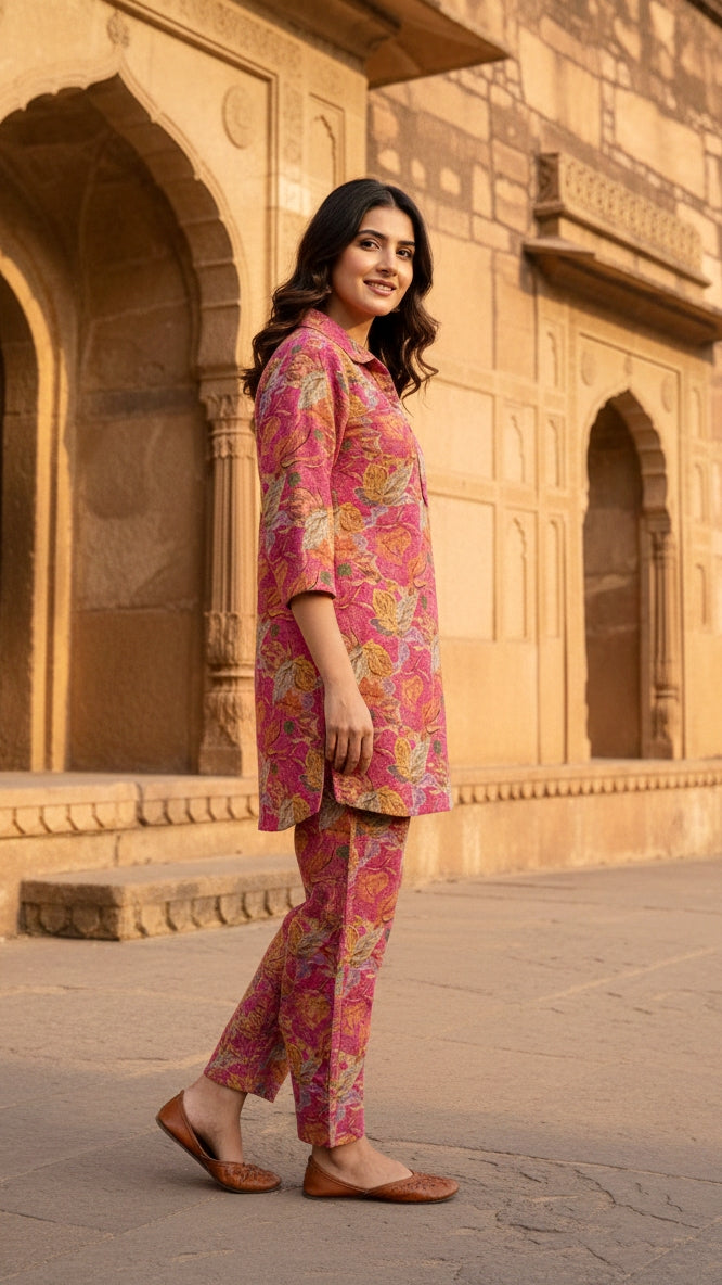 Elegant Pashmina Woolen Co-ord Set for Indian Women – Cozy Winter Style