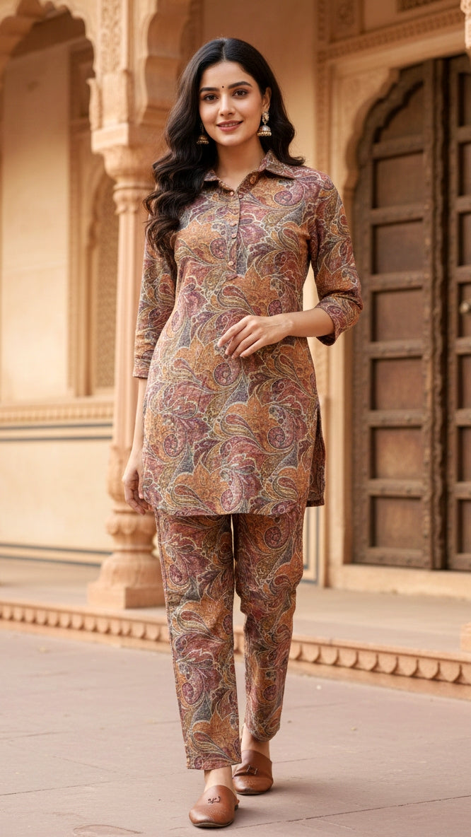 Elegant Pashmina Woolen Co-ord Set for Indian Women – Cozy Winter Style