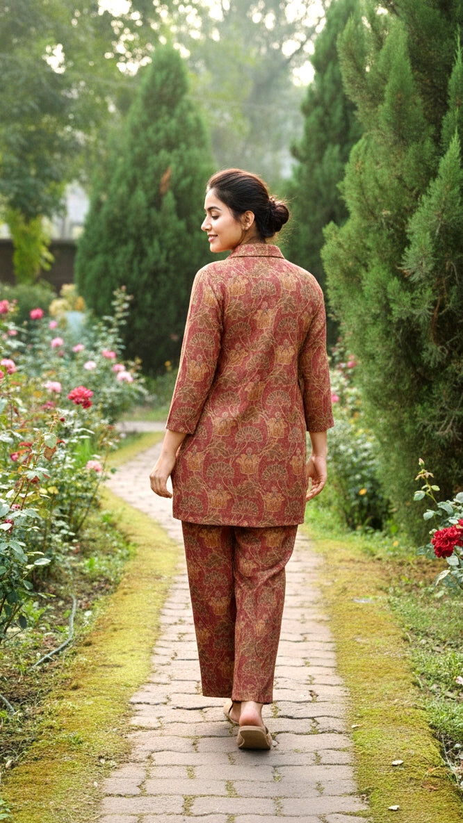 Elegant Pashmina Woolen Co-ord Set for Indian Women – Cozy Winter Style